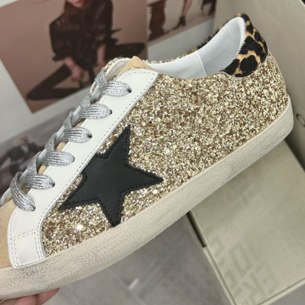 Golden goose Superstar distressed lace-up sneakers