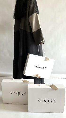 عباية دبل فيس اسود + درجات الرمادي NOSH 10