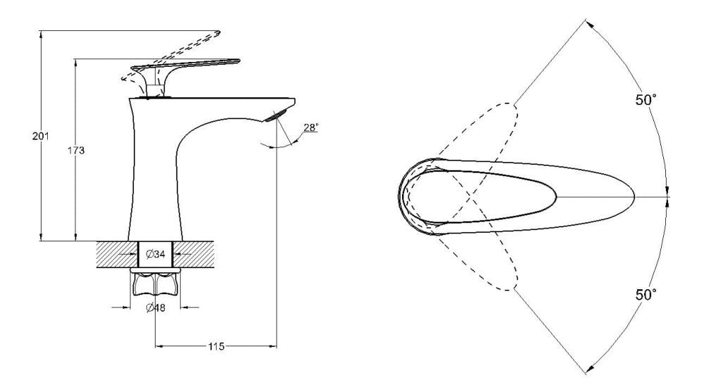 خلاط مغسلة كروم
