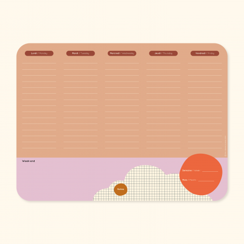 Weekly Calendar - White Cloud