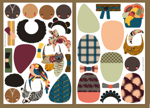 African Doll Magnets