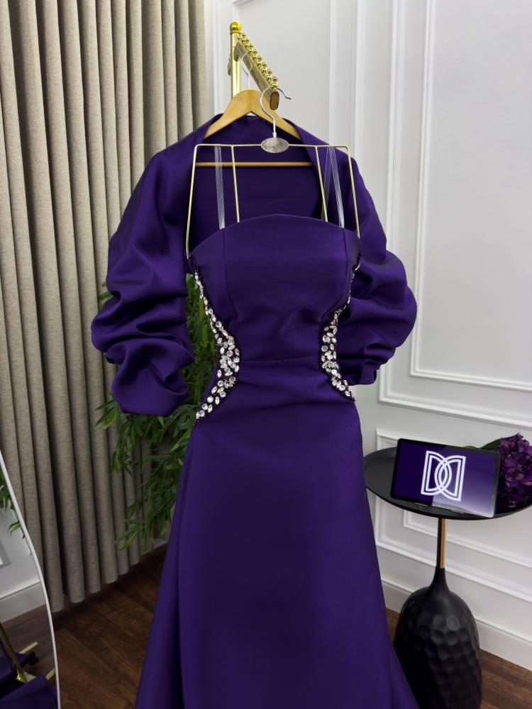 فستان ميكادو راقي مطرز يدوي