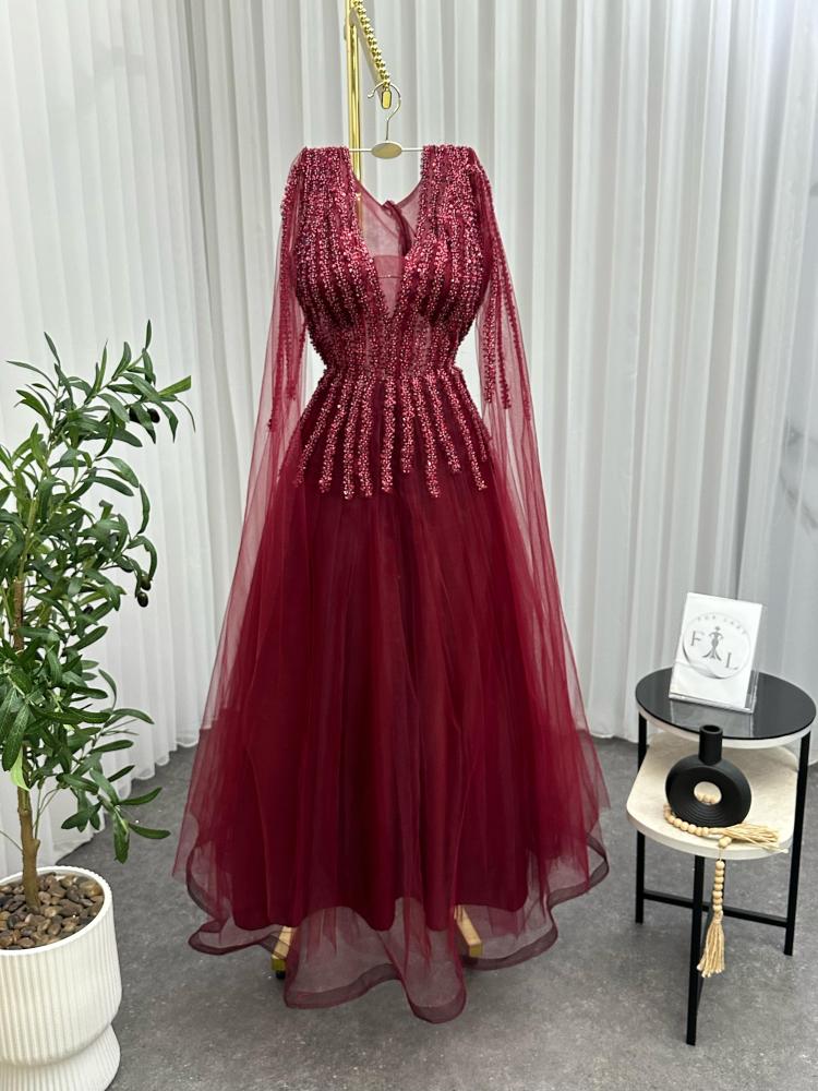 فستان تل تيواني مع كلفه كبيوتر