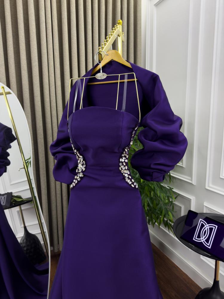 فستان ميكادو راقي مطرز يدوي