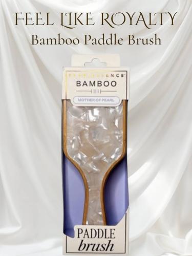 فرشاة شعر خشبية من بامبو بلون لؤلؤي أنيق – Bamboo...