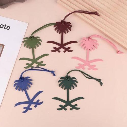 سلسلة مفاتيح جلدية طبيعية للسيدات ، خريطة سعودية ،...