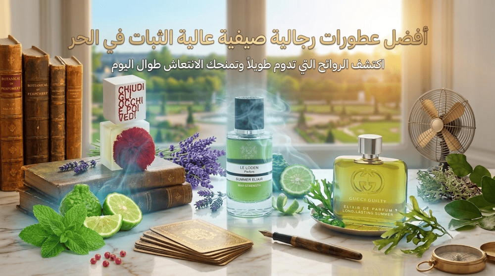 لماذا لا يدوم عطرك طويلاً في الحر؟ (أسباب اختفاء الرائحة + أفضل 5 عطورات رجالية صيفية عالية الثبات)