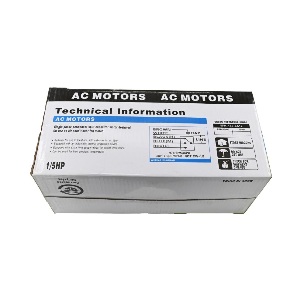 ماطور مكيف شباك بحريني صيني BAHRAINI WINDOW A/C MOTOR CHINA AD-127S 1/5 HP 220V