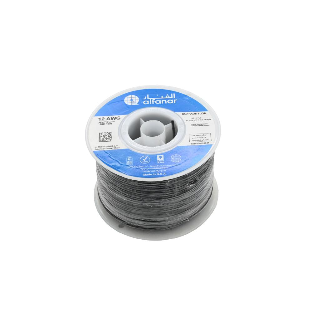 سلك كهرباء كابلات الفنار Electric wire Al Fanar Cables THHN 12AWG 500FT 4MM