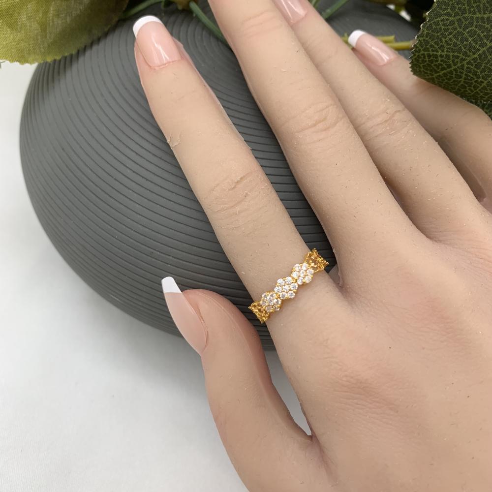 خاتم بحريني عيار 21 تصميم الألماس