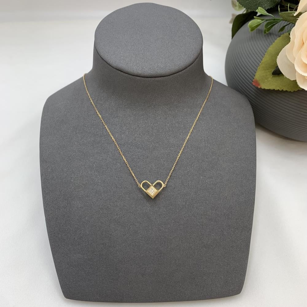 عقد إيطالي بوجهين تصميم الألماس عيار 18