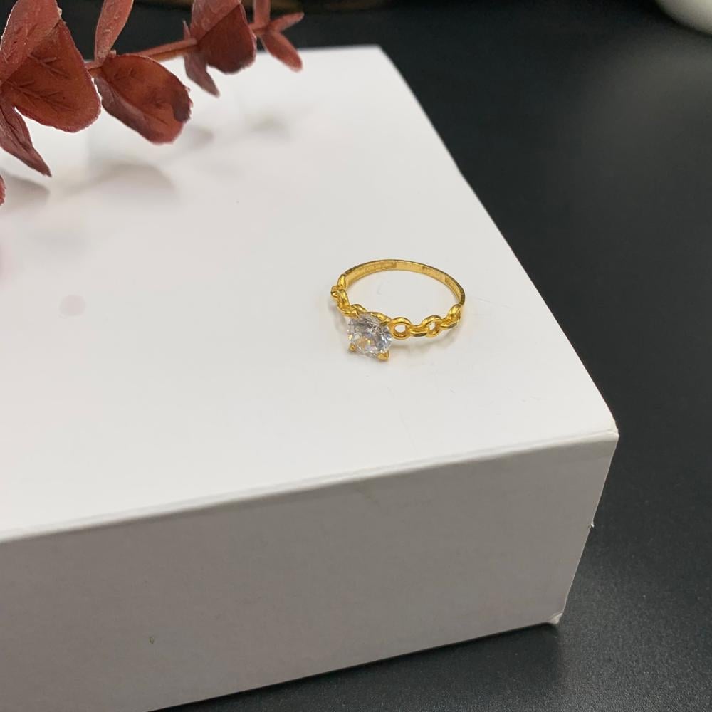 خاتم سولتير عيار 21 تصميم الألماس