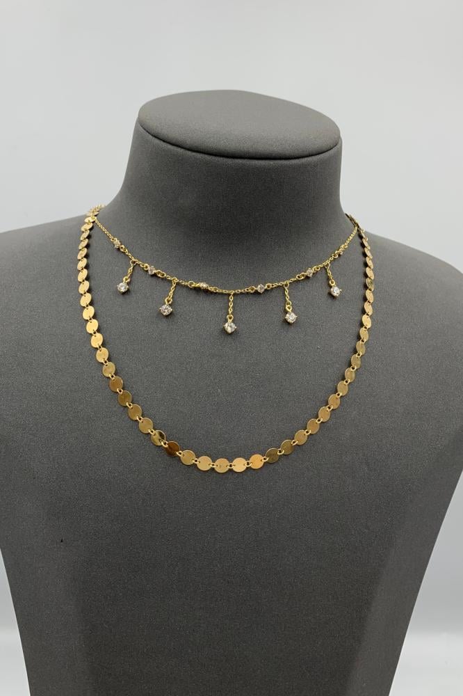 عقد دورين تصميم الماس إيطالي عيار 18