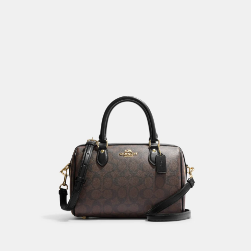 COACH Rowan Satchel Dark Brown