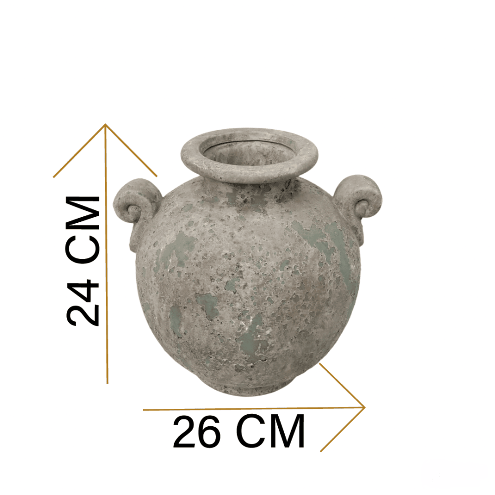 مزهرية سيراميك فاخره باللون الأخضر الهادئ للديكور المنزل 26*26*24 سم