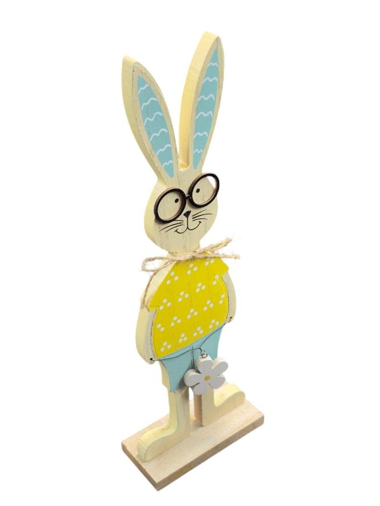 تحفة خشبية بتصميم أرنب أصفر