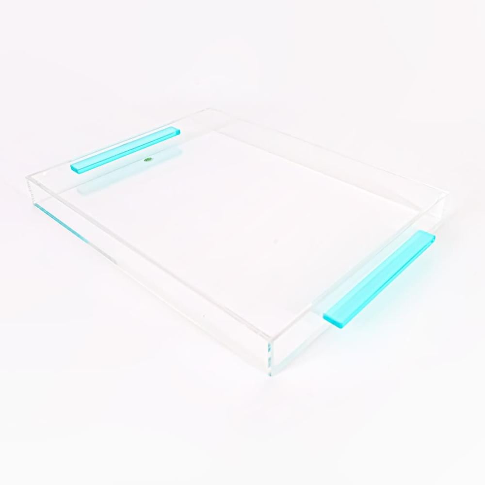 صينية تبسي تقديم من الاكريليك الشفاف متعدد الاوان مقاس 30X40X4.5 سم