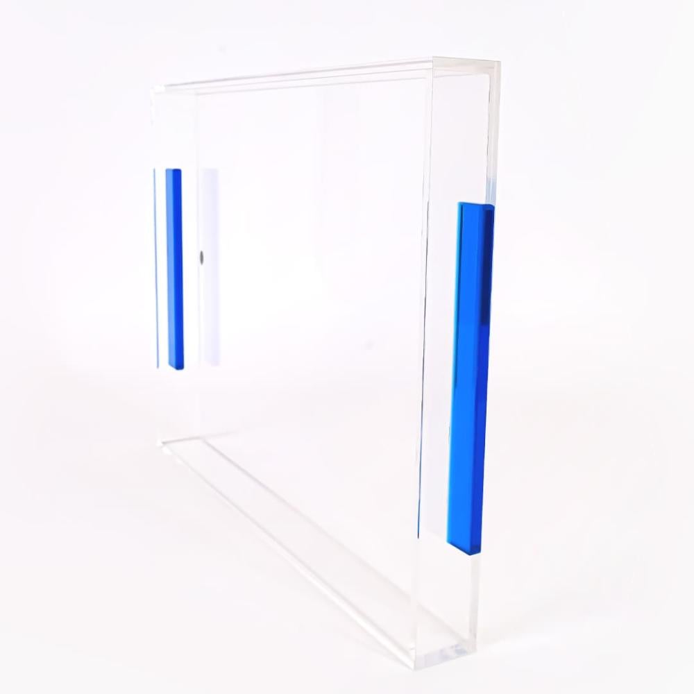 صينية تبسي تقديم من الاكريليك الشفاف متعدد الاوان مقاس 30X40X4.5 سم