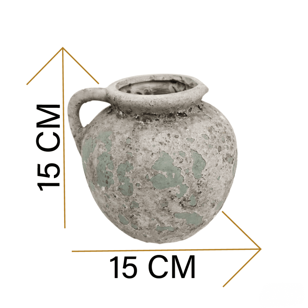 مزهرية سيراميك فاخره باللون الأخضر الهادئ للديكور المنزل  15*15 سم
