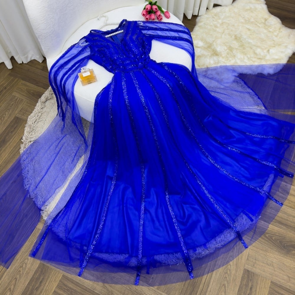 فستان ازرق سهره فخم