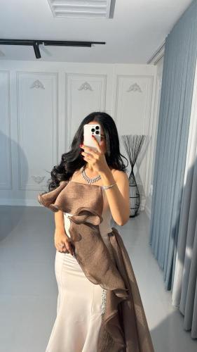فستان سهره ناعم باربي مع اورجنزا