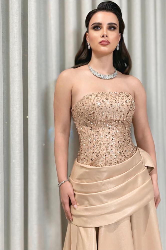 فستان سهره توب مزين بالخرز