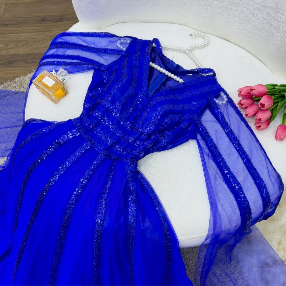 فستان ازرق سهره فخم