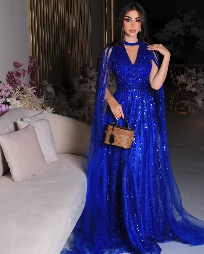 فستان ازرق سهره فخم