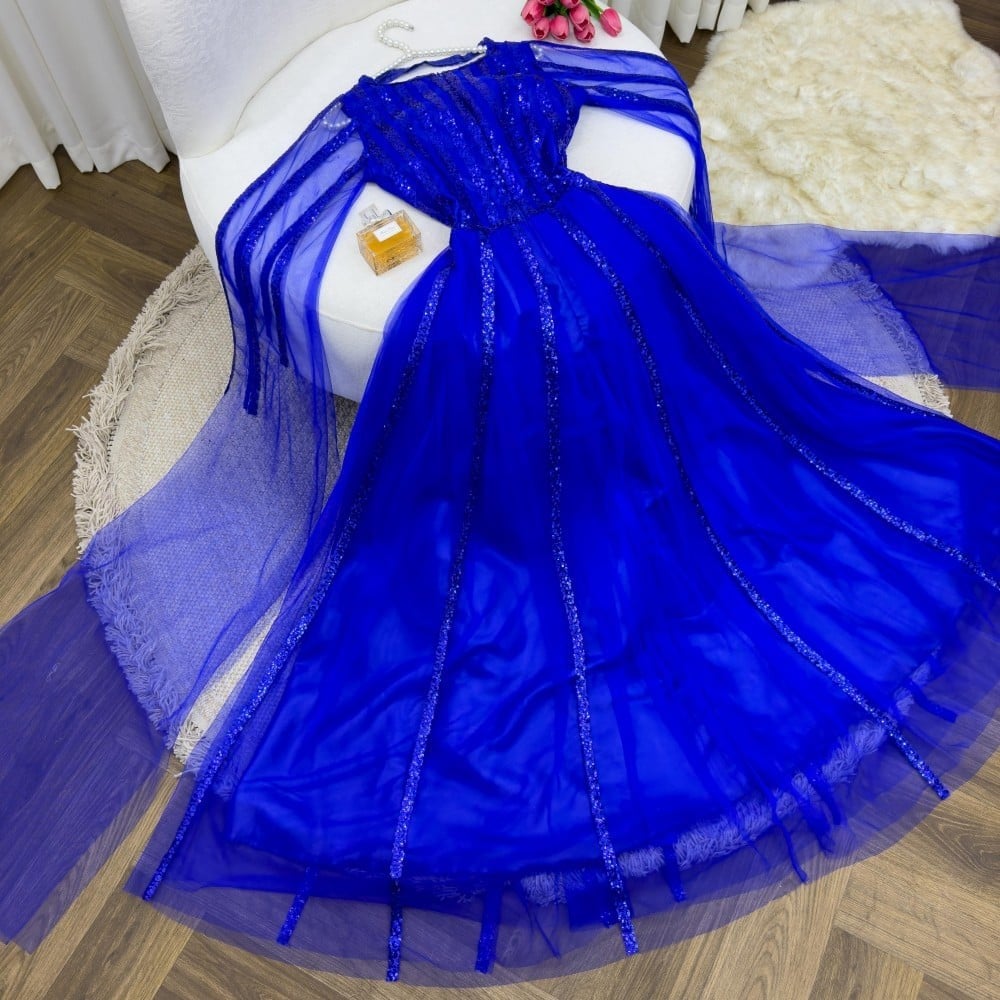 فستان ازرق سهره فخم