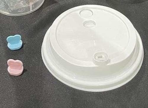 90mm white lid with blue heart stopper (1000 piece...