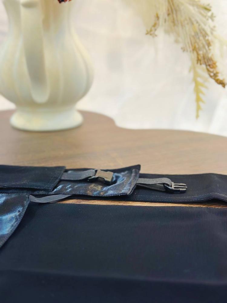 نقاب مشبك مبطن وسط  طرحه بندانه مطاط نقاب حرير طرات نقابات حرير