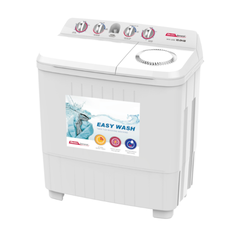 10KG TWIN TUB SEMI-AUTOMATIC WASHING MACHINE – WXK-1000 2years Warranty