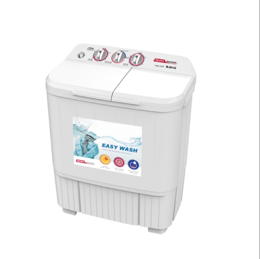 5KG TWIN TUB SEMI-AUTOMATIC WASHING MACHINE – WXK-500 2years Warranty