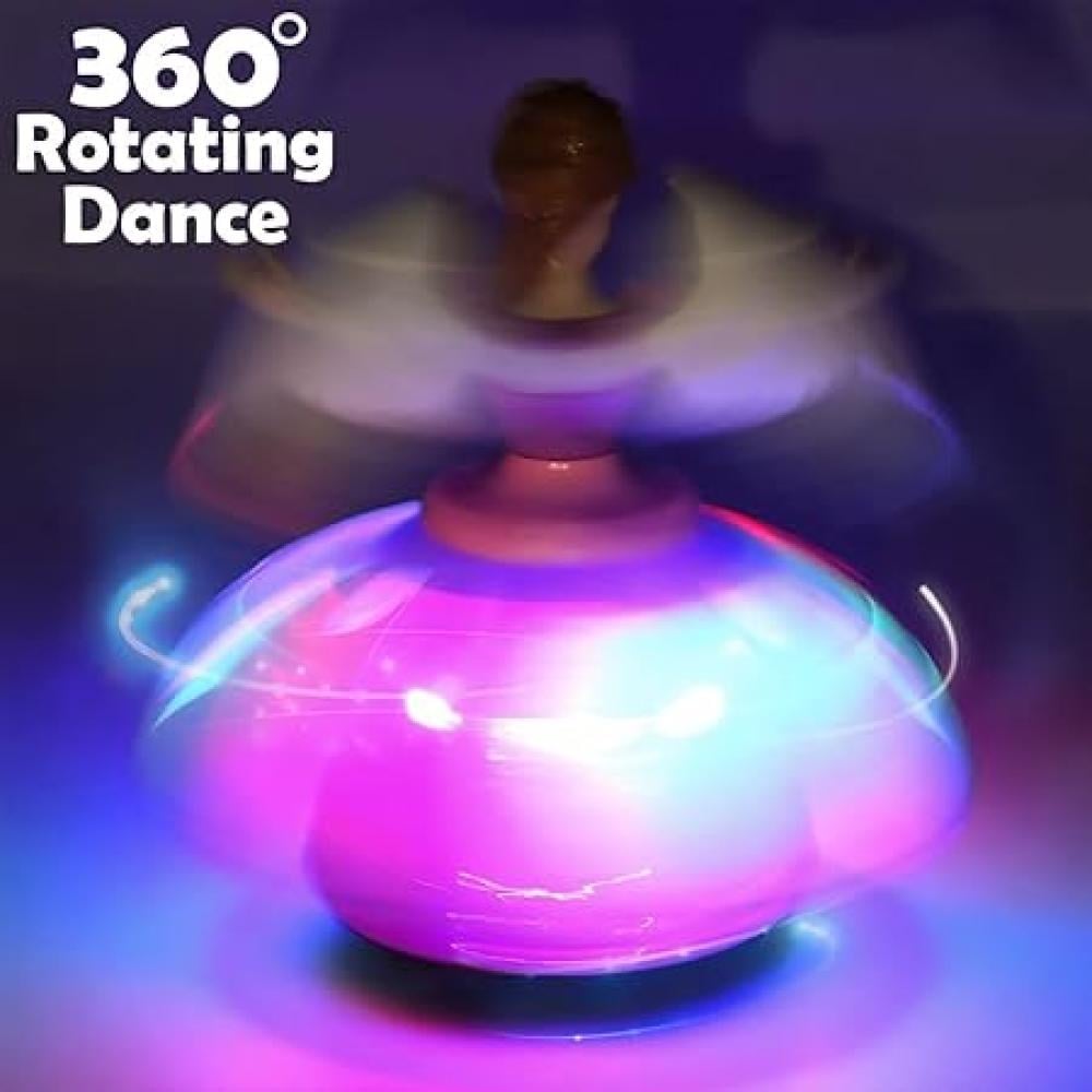 دمية الملاك الراقصة الموسيقية مع أضواء LED 3D، موسيقى ودوران 360° - لعبة الجنية الموسيقية الكهربائية بامب آند جو للأطفال