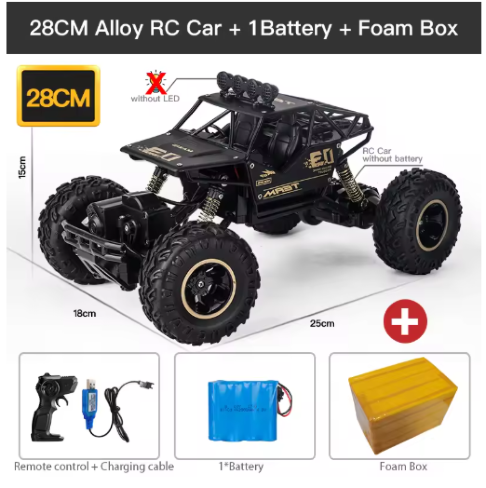 ZWN remote-controlled car equipped with LED lights, remote control car, four-wheel drive car, radio alloy G, trailers, off-road trucks for kids, toys for boys