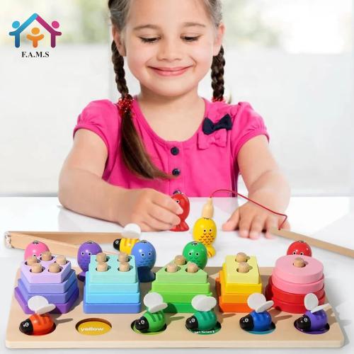 3 في 1 لعبة ألغاز خشبية على شكل حيوانات كرتونية، ل...