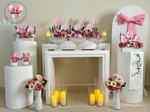 بكج أستقبال وردي pink rose مع خلفية ( الدمام - الخ...