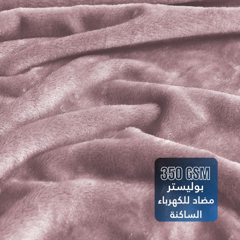 بطانية مخمل خفيفه بمقاس مفرد - 230 × 170 - سلسلة رواء - رمادي بنفسجي