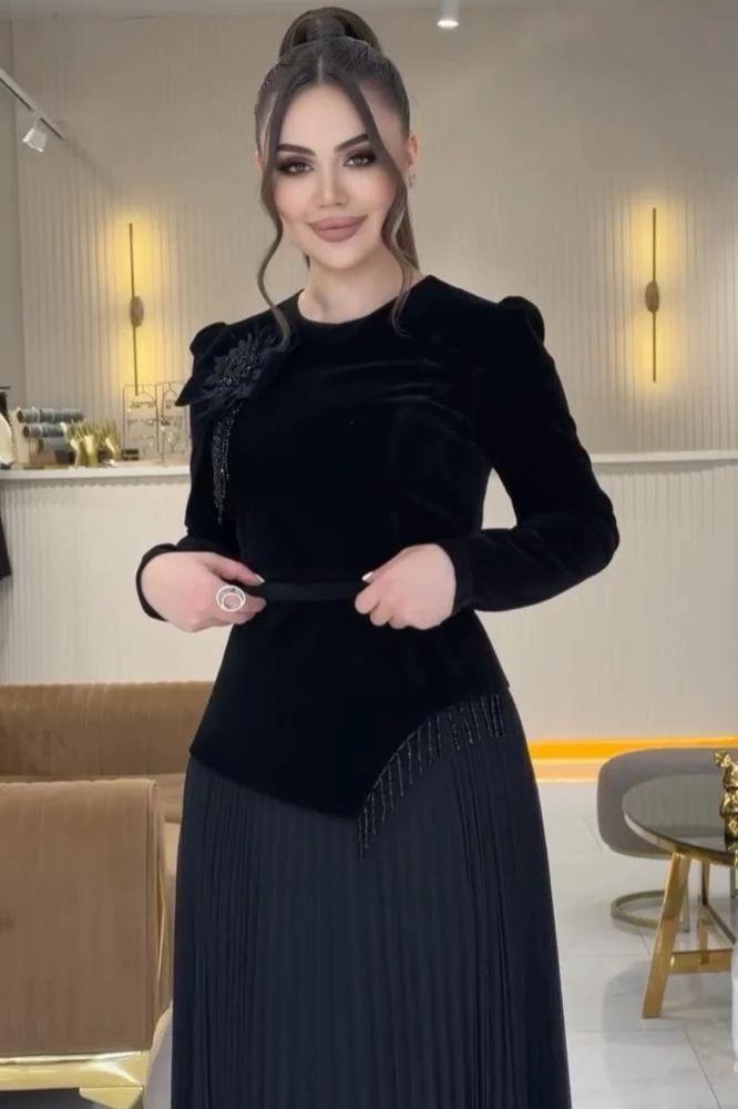 فستان الجوخ تنوره كلوش