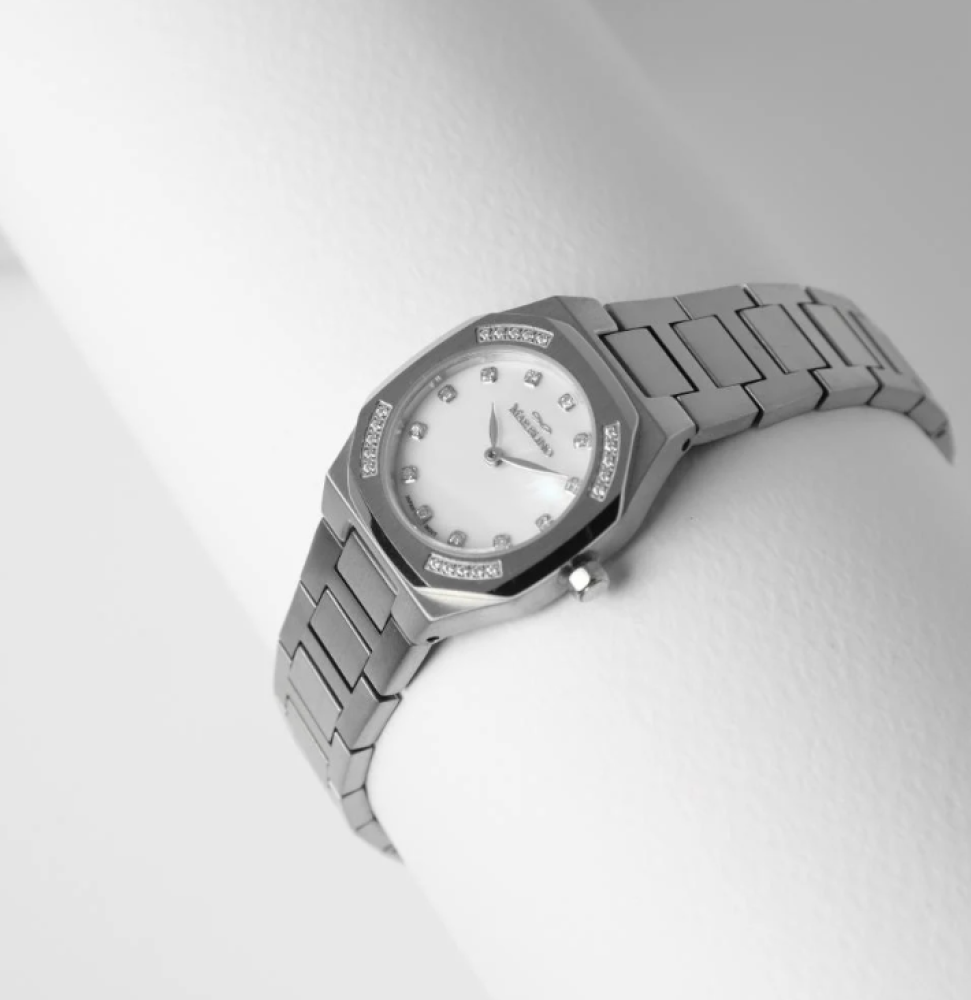 ساعة نسائي ستانلس ستيل فصوص زركون