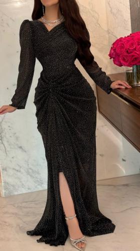 فستان سهرة ترتر اسود
