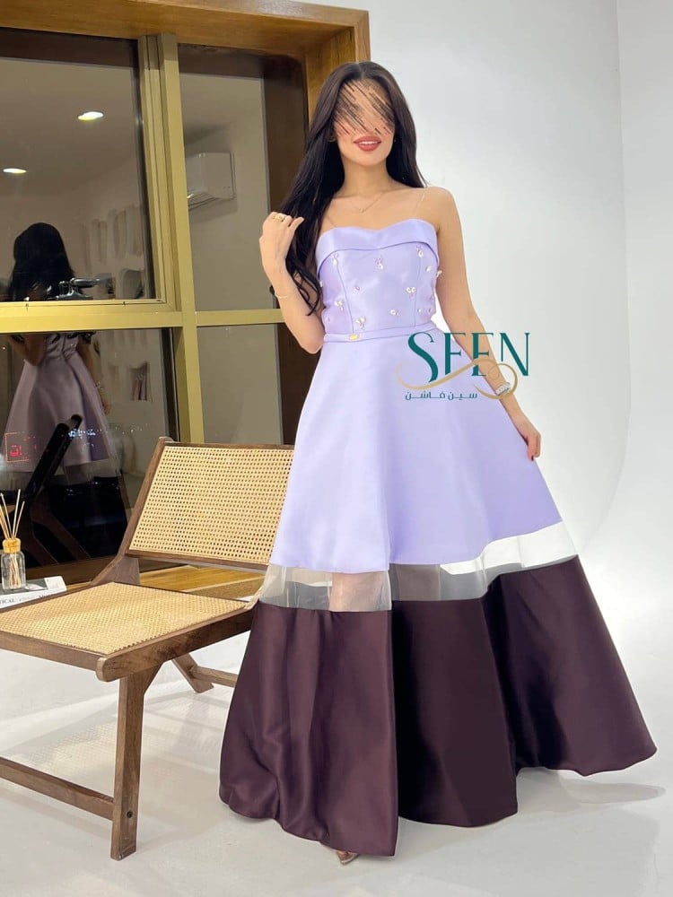 فستان كحلي بتطريز راقي-3