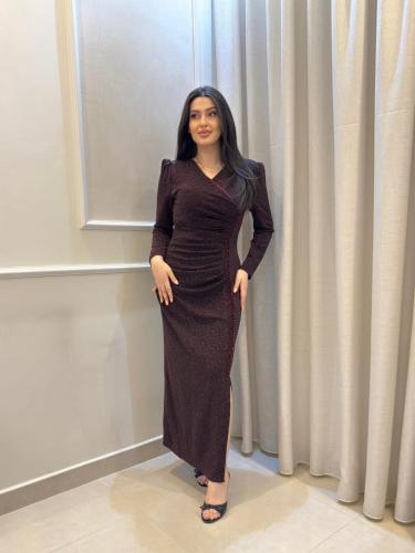 فستان عنابي سهره ناعم