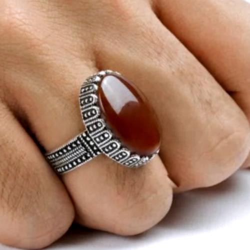 خاتم فضة عيار 925 عقيق