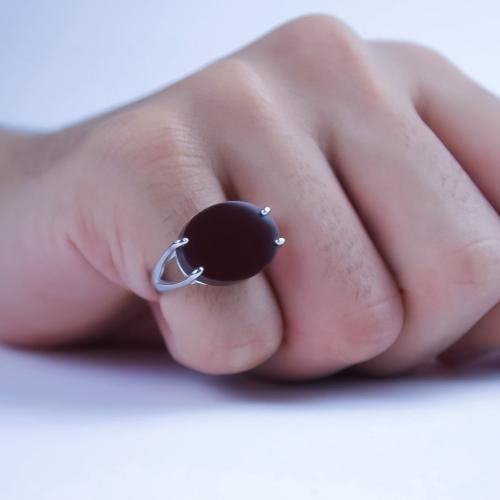 خاتم فضة عيار 925 ملكي بني