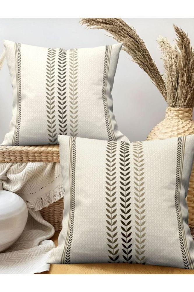 غطاء وسادة رمي من قماش مخملي - قطعتان بمقاس 43×43 سم - طباعة على الوجهين