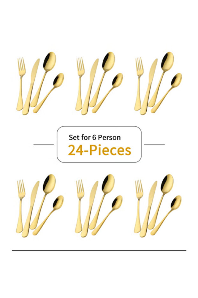 طقم ملاعق ذهبي 24