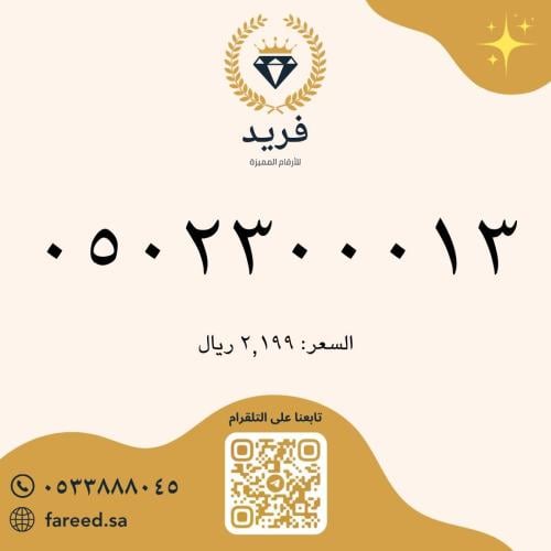 رقم مميز 0502300013