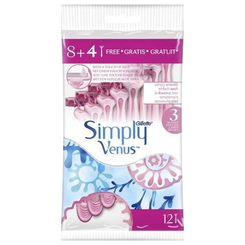 Gillette Simply Venus 3 Razor 8+4Pcs - ماكينة حلاق...