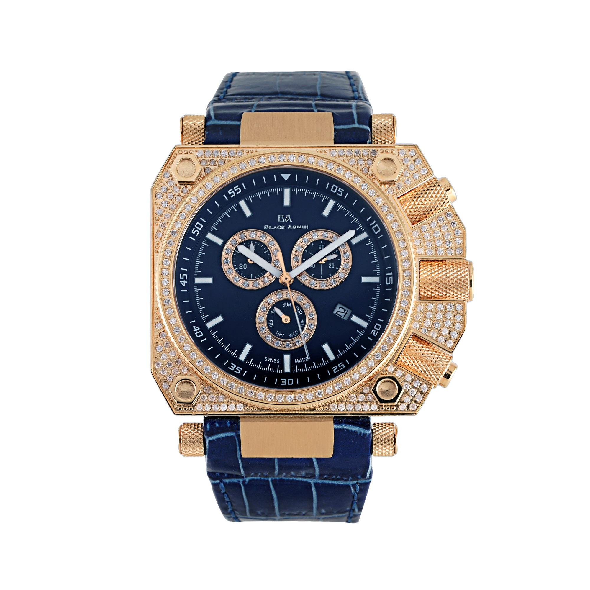 BLACK ARMIN Diamond Men's Watch K1567G1 - ALDAHAM